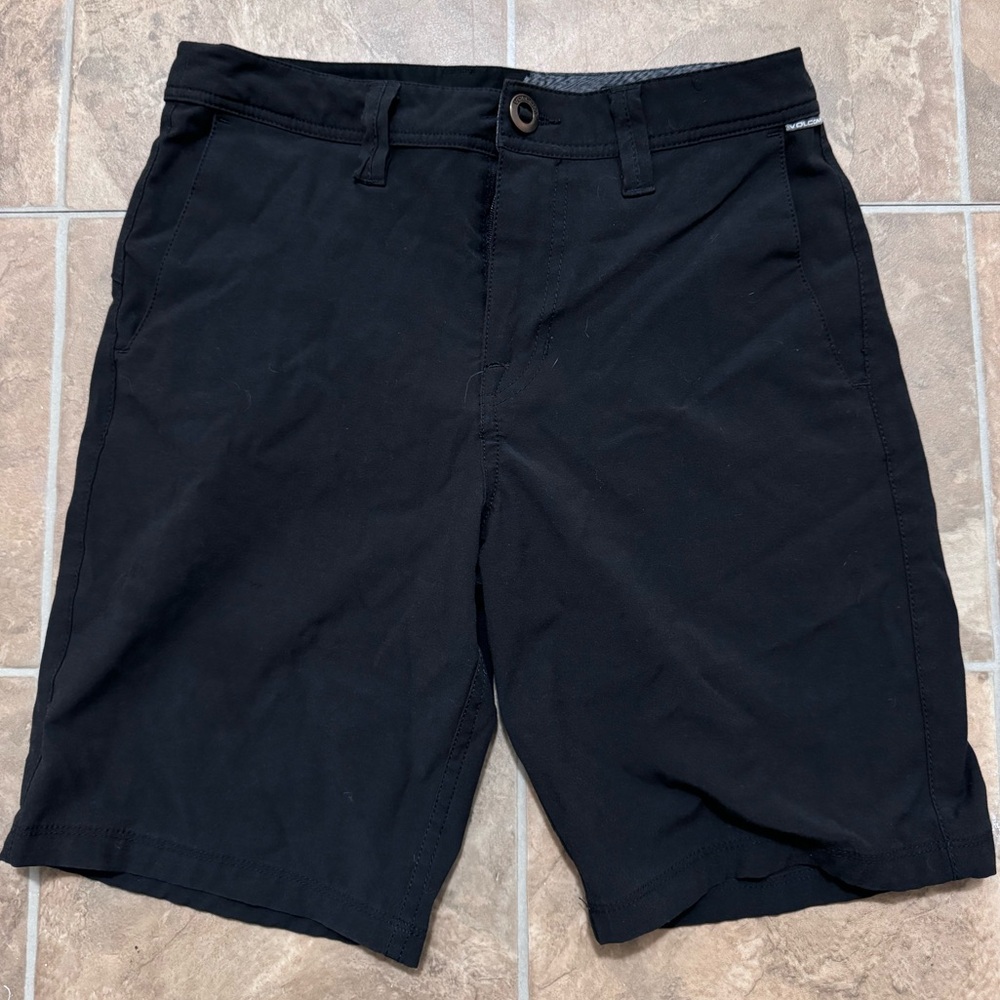 Waste size is 28, Volcom Black Chino Shorts
